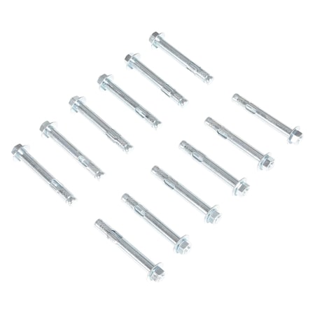 Vestil Sleeve Anchor, 5/8" Dia., 4" L, Steel Zinc Plated, 12 PK AS-584-12PK
